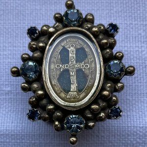 Virgins Saints & Angels San Benito crystal scarf and tank top jewel- RARE!